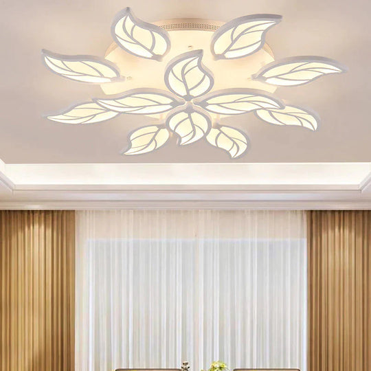 Plafonnier LED en forme de feuille de style nouveau pour salon, salle d'étude, chambre à coucher, décoration de la maison, luminaires avec télécommande APP