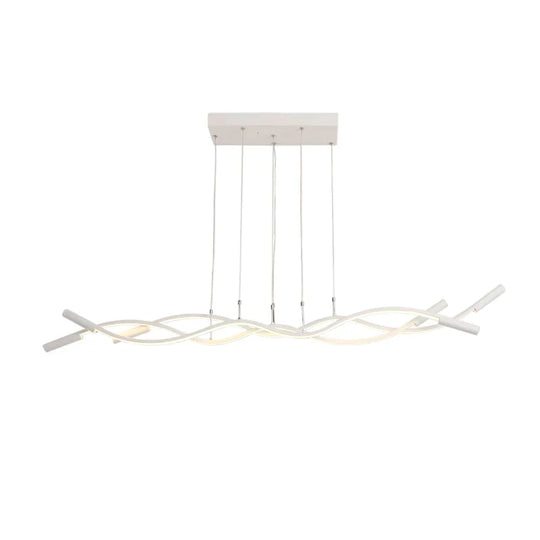 New Wave Aluminum Modern Led Pendant Light For Dining Room Living Kitchen Room Matte Black Or White Color Pendant Lamp