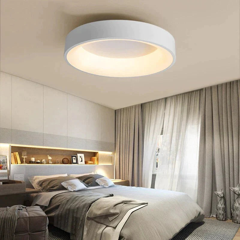Nora - Plafonnier LED pour chambre à coucher, panneau moderne, luminaire de salon, plafonnier de cuisine, montage en surface, télécommande encastrée