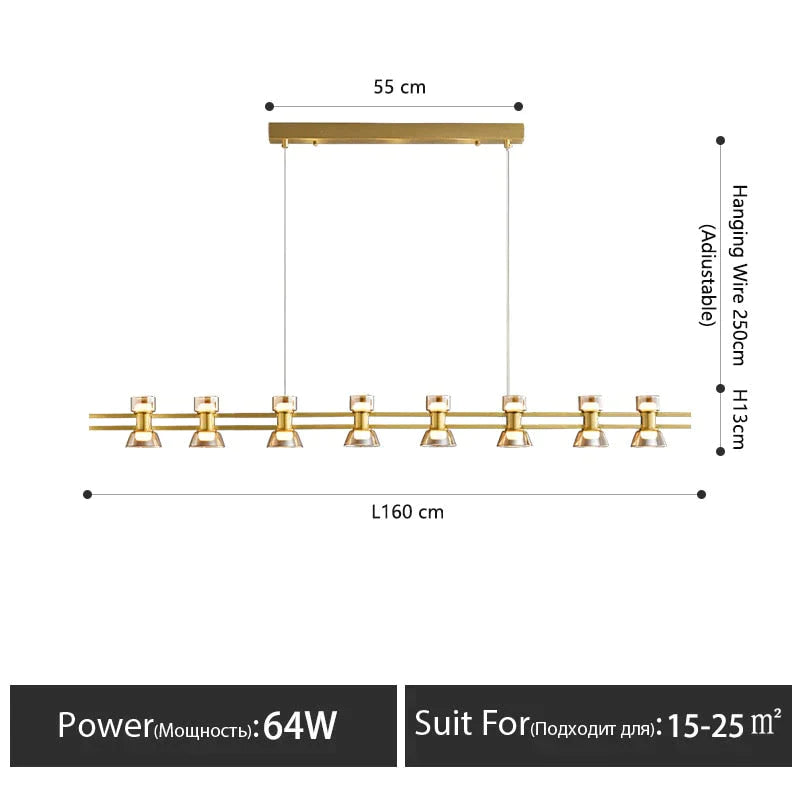 Lampe à bande LED de luxe pour bar, îlot de cuisine, luminaire de table, style nordique moderne et minimaliste
