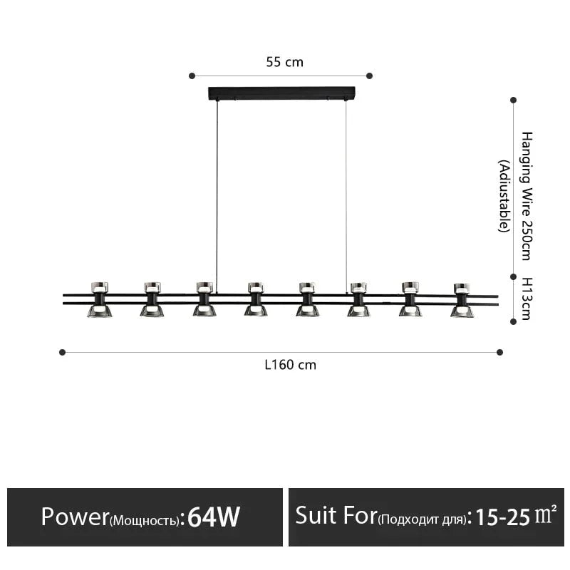 Lampe à bande LED de luxe pour bar, îlot de cuisine, luminaire de table, style nordique moderne et minimaliste