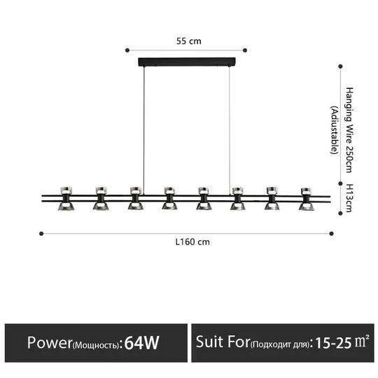 Lampe à bande LED de luxe pour bar, îlot de cuisine, luminaire de table, style nordique moderne et minimaliste