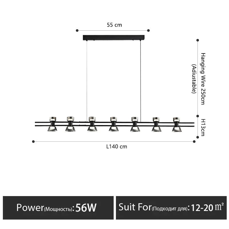 Lampe à bande LED de luxe pour bar, îlot de cuisine, luminaire de table, style nordique moderne et minimaliste