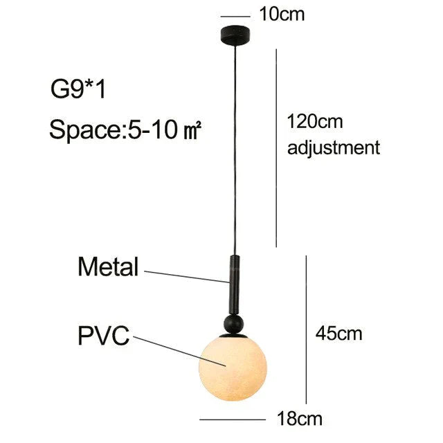 Lampes suspendues 3D Abat-jour lunaire Luminaires Luminaria Salon Bar Chambre Postmoderne Éclairage suspendu Lustre Pendente