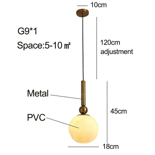Lampes suspendues 3D Abat-jour lunaire Luminaires Luminaria Salon Bar Chambre Postmoderne Éclairage suspendu Lustre Pendente