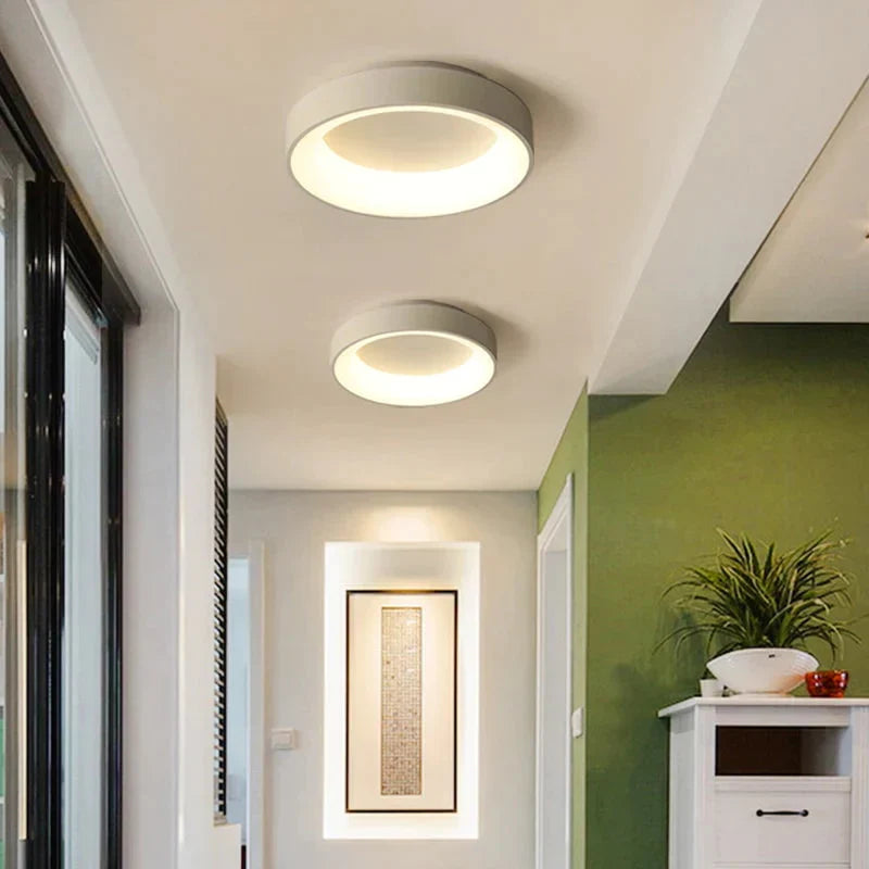 Plafonniers LED modernes ronds pour salon, chambre à coucher, salle d'étude, intensité variable + plafonniers RC