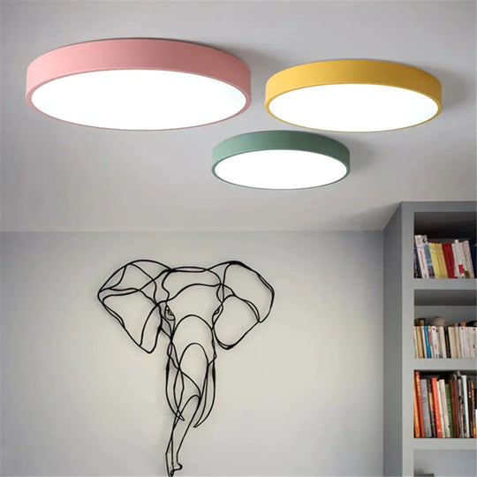 Ultrathin LED Modern Ceiling Light Circular Iron Acrylic Indoor Lamp Kitchen Bed Room Porch Decoration Light Fixture