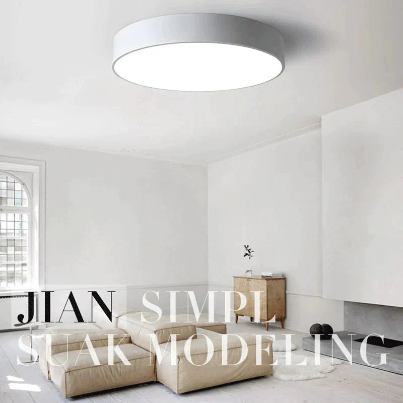 Plafonniers LED ronds modernes en fer noir et blanc pour salon, chambre à coucher, lampes de plafond d'intérieur