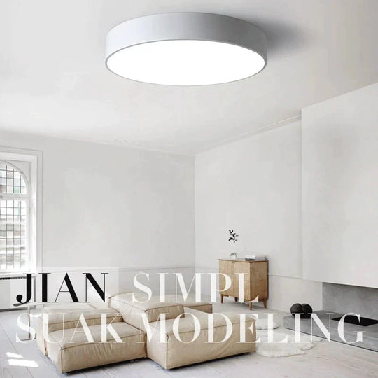 Plafonniers LED ronds modernes en fer noir et blanc pour salon, chambre à coucher, lampes de plafond d'intérieur