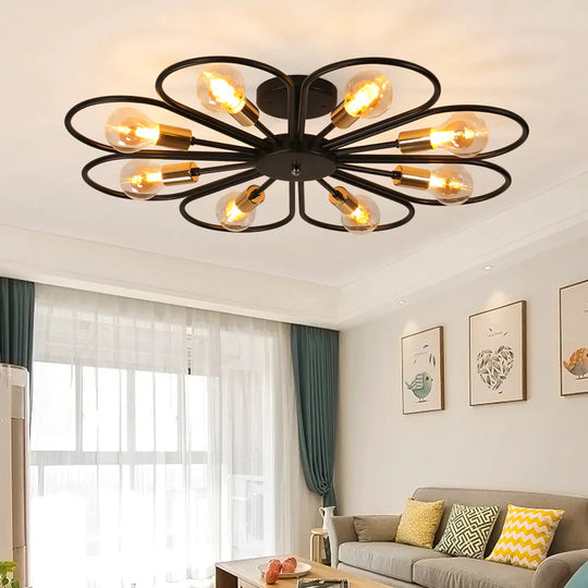 Vintage Industrial Rustic Flush Mount Ceiling Light Metal Lamp Fixture American-style Village Style Creative Retro Light Lamps