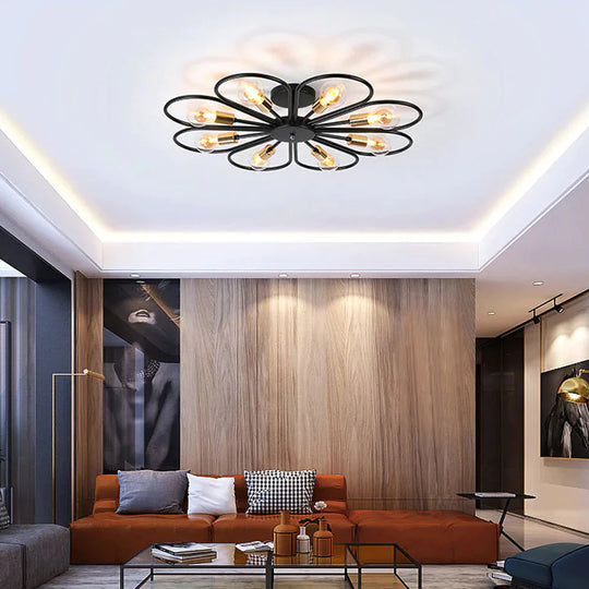 Vintage Industrial Rustic Flush Mount Ceiling Light Metal Lamp Fixture American-style Village Style Creative Retro Light Lamps