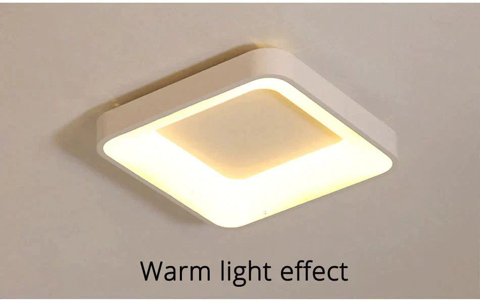 Modern Square/Round Ceiling Lights For Living Room Bedroom Dining White Color Frame Lamp Fixtures