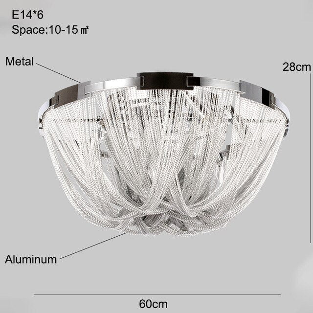 Plafonnier Moderne Pour Salle À Manger LED Plafonnier Argenté Chambre Lampes Led Pour Salon Loft Éclairage Métal Avize Chambre