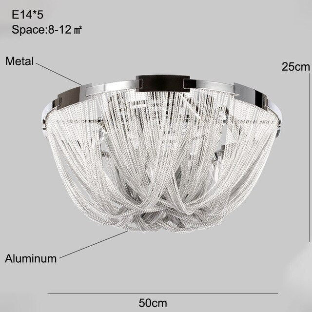 Plafonnier Moderne Pour Salle À Manger LED Plafonnier Argenté Chambre Lampes Led Pour Salon Loft Éclairage Métal Avize Chambre