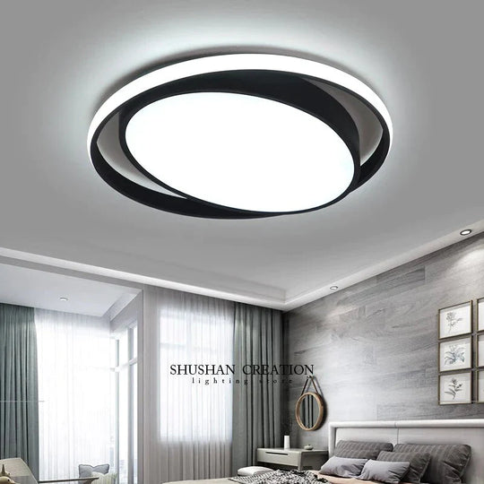 Lustre de plafond à LED noir/blanc, nouvel arrivage, pour salon, bureau, chambre à coucher, lustre de plafond à LED moderne en aluminium
