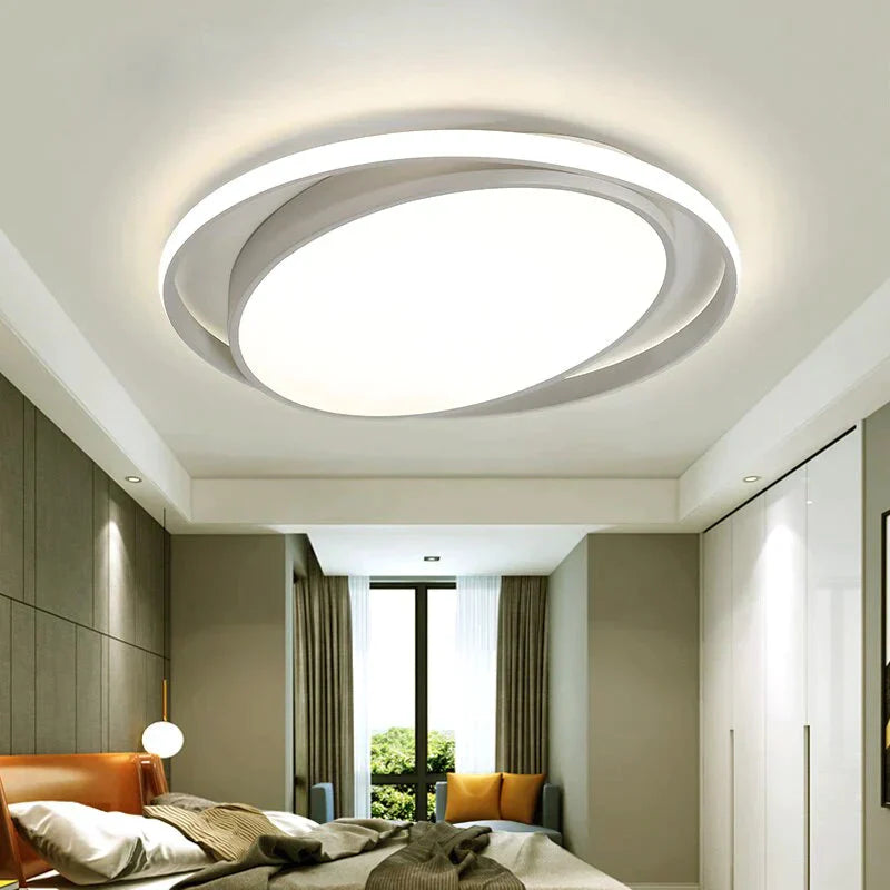 Lustre de plafond à LED noir/blanc, nouvel arrivage, pour salon, bureau, chambre à coucher, lustre de plafond à LED moderne en aluminium