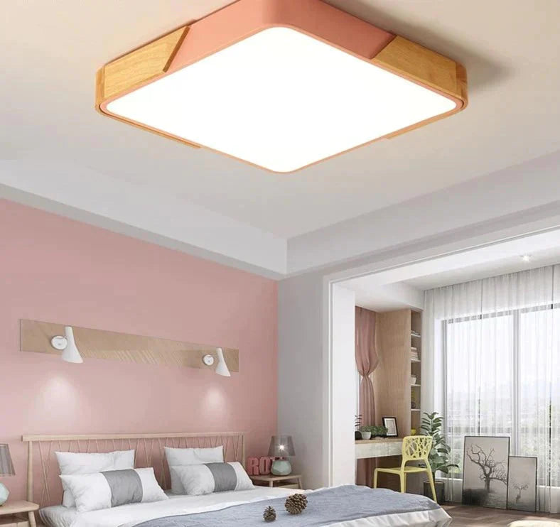 Plafonniers à LED en bois modernes pour salon, chambre à coucher, cuisine, lampe de plafond à LED ultra-mince de 5 cm pour hall