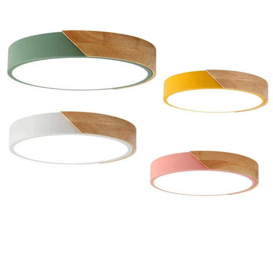 Plafonniers à LED en bois modernes pour salon, chambre à coucher, cuisine, lampe de plafond à LED ultra-mince de 5 cm pour hall