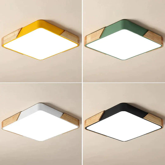 Plafonniers à LED en bois modernes pour salon, chambre à coucher, cuisine, lampe de plafond à LED ultra-mince de 5 cm pour hall