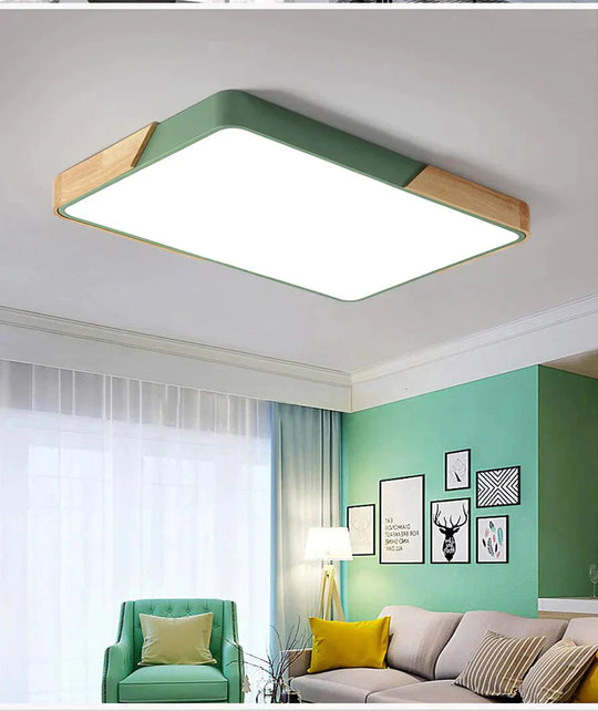 Plafonniers à LED en bois modernes pour salon, chambre à coucher, cuisine, lampe de plafond à LED ultra-mince de 5 cm pour hall