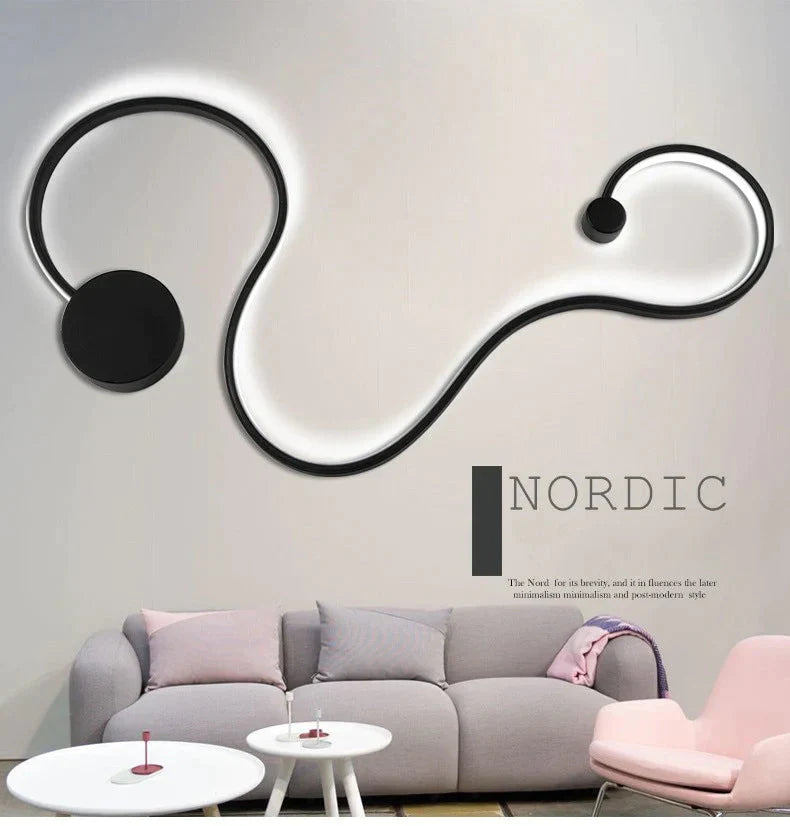 Creative Led Ceiling Lights For Living Room Bedroom Black/White Aluminum Lamp Body Indoor Lighting Fixtures Lampara Led Techo