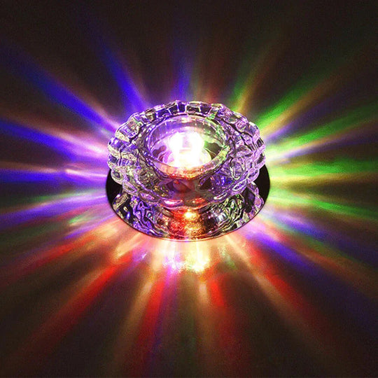 Modern Led Chip Crystal Aisle Lamp Solid Stainless Steel Base Surface Mounted Ceiling For Living