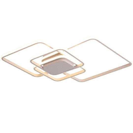 Rectangle Modern Led Ceiling Lights For Living Room Bedroom Study Room White/Brown Color Square Ceiling Lamp With RC