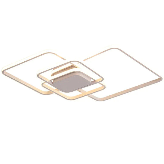 Rectangle Modern Led Ceiling Lights For Living Room Bedroom Study White/Brown Color Square Lamp With
