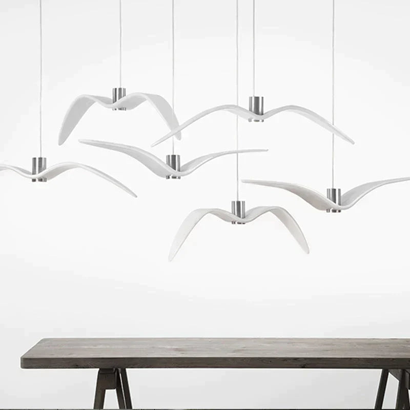 Suspension en résine représentant des oiseaux de nuit, silhouette du ciel, liberté, mouette