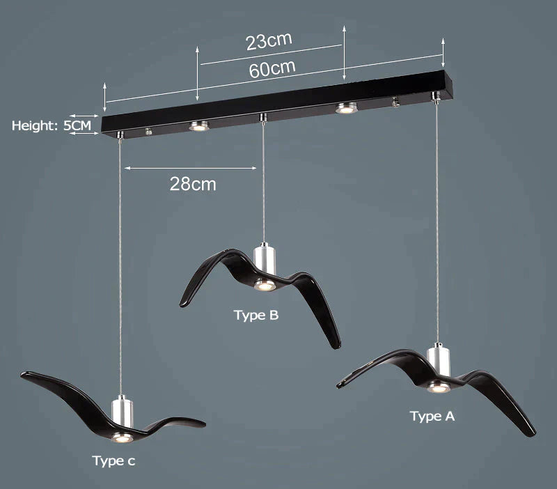 Suspension en résine représentant des oiseaux de nuit, silhouette du ciel, liberté, mouette