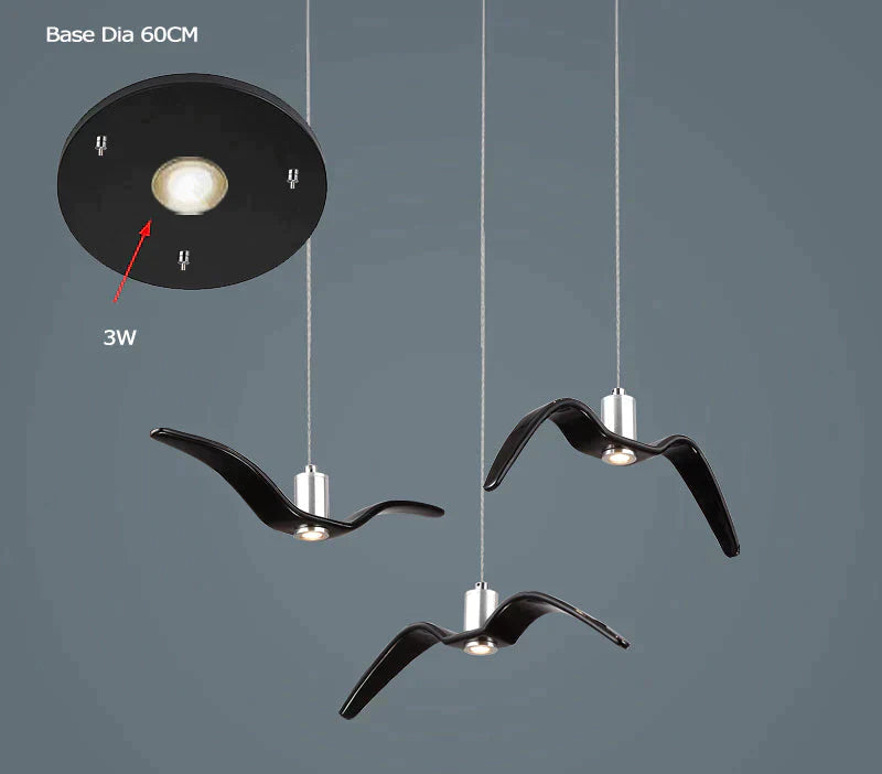 Suspension en résine représentant des oiseaux de nuit, silhouette du ciel, liberté, mouette
