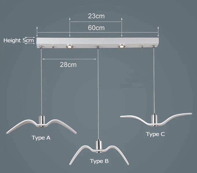 Suspension en résine représentant des oiseaux de nuit, silhouette du ciel, liberté, mouette