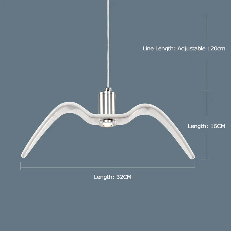Suspension en résine représentant des oiseaux de nuit, silhouette du ciel, liberté, mouette