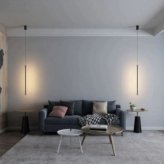 Lampes suspendues à lignes simples Lampe suspendue Éclairage Restaurant Bar Hall Lumière Lignes géométriques créatives Lumières Chambre