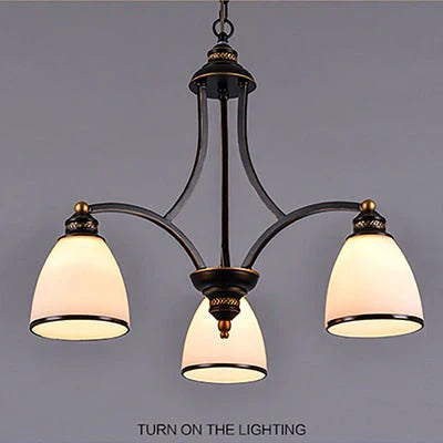 Vintage European Style Oil Rubbed Bronze 3/5/6/8 Light Glass Chandelier Shades