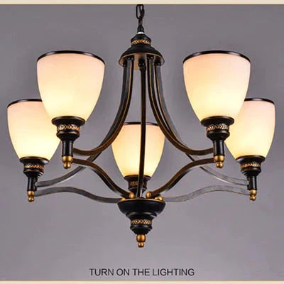 Vintage European Style Oil Rubbed Bronze 3/5/6/8 light Glass Chandelier Shades