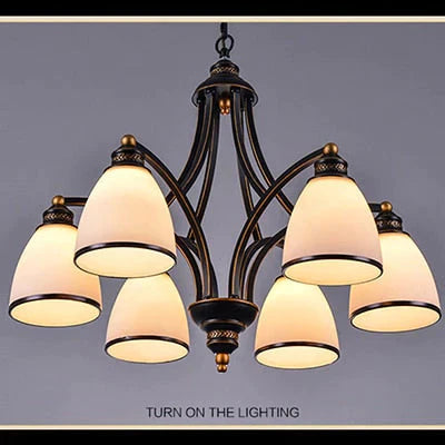 Vintage European Style Oil Rubbed Bronze 3/5/6/8 light Glass Chandelier Shades