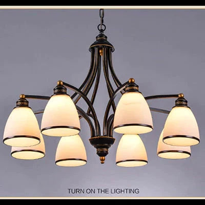 Vintage European Style Oil Rubbed Bronze 3/5/6/8 light Glass Chandelier Shades