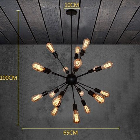 Vintage Industrial Pendant Light 12/16/18/20 Head Sputnik Pendant Lamp
